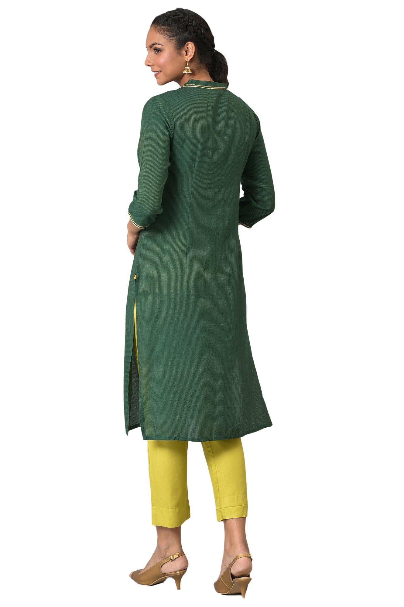 Aurelia Set Kurta da donna in viscosa a righe con pantaloni