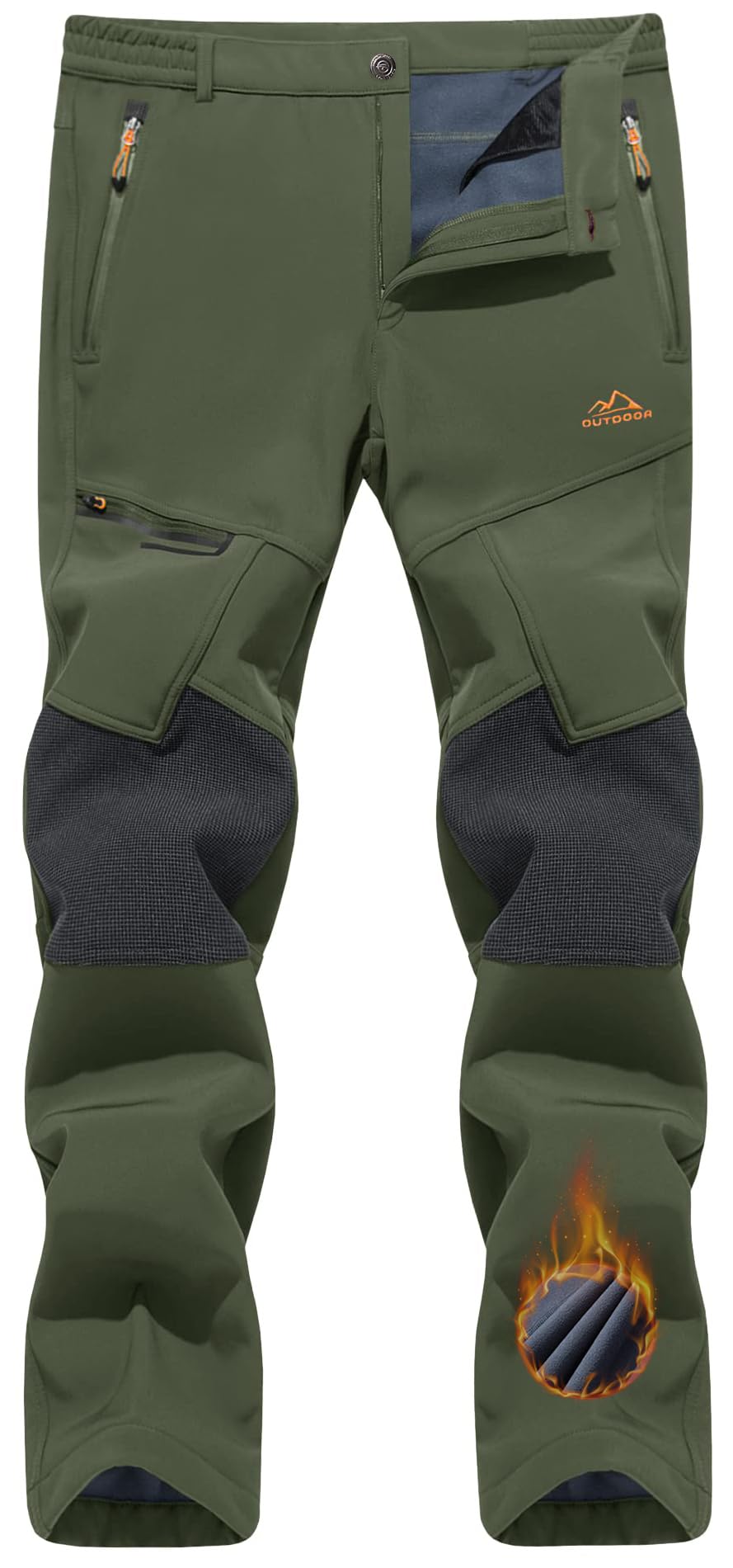 TACVASEN Men's Snow Ski Pants Winter Fleece Lined Pants for Mens Water Resistant Snowboarding Hiking