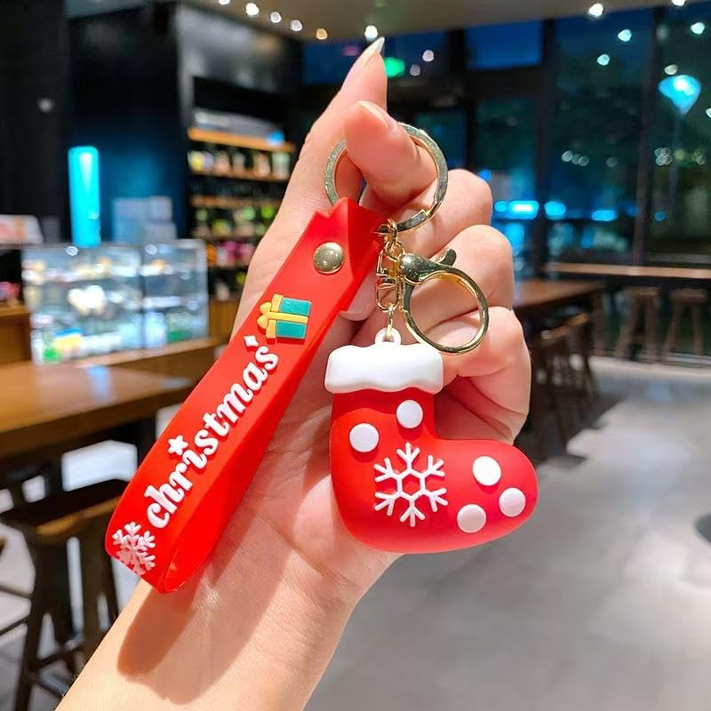 Image of Cute Cartoon Character Silicone 3D Key Chain with Strap Charm & Metal Hook, Merchandise Key Rings Gift for Kids Girls Boys Men & Women