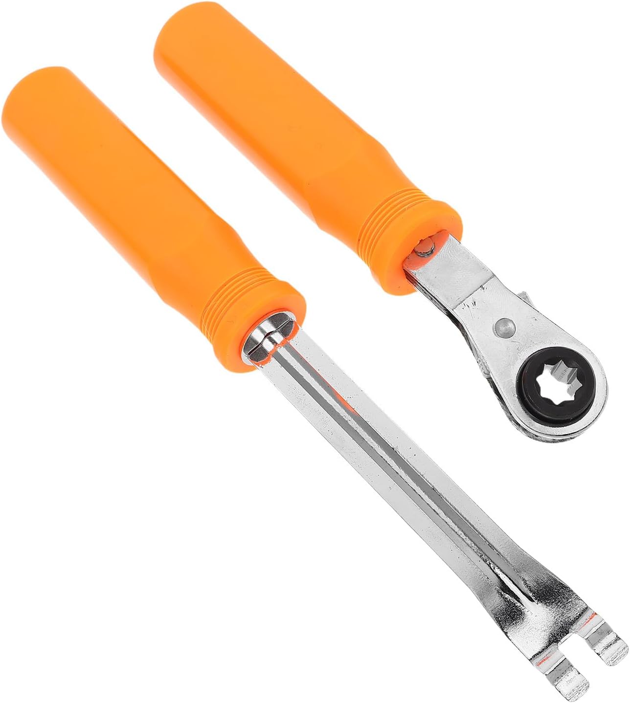 Luxshiny Automatic Air Brake Ratcheting Wrench 2pcs Set Slack Adjuster Fork End Release Tool for Truck Trailer Brake Tension Adjustment and Repair