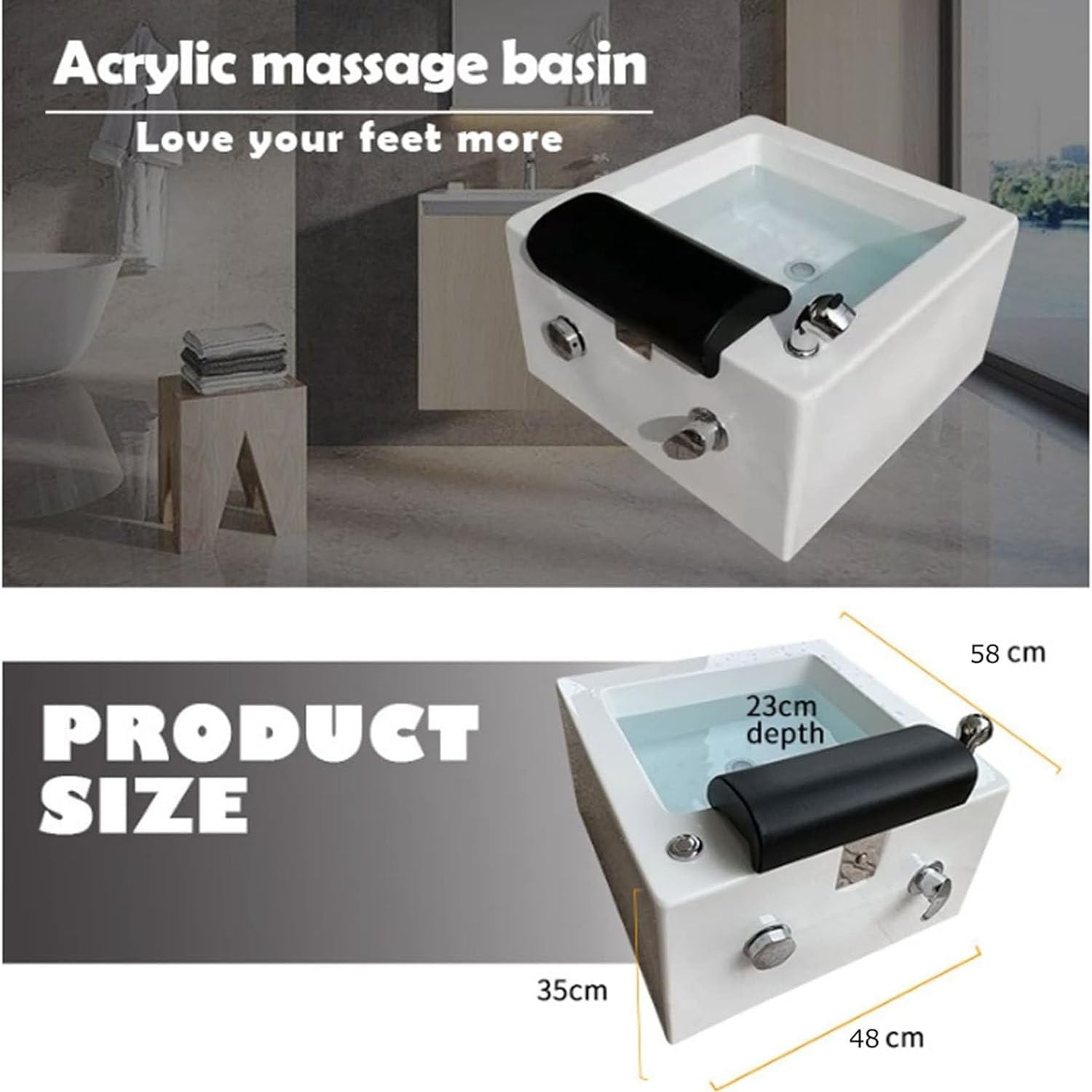Pediluvio Profondo Spa con Massaggio, Foot Spa, Vaschetta Piedi Idromassaggio Massaggiatore Plantare, Vasca per Pedicure con Massaggio dei Punti di Agopuntura