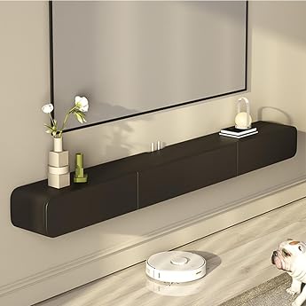 FPIGSHS TV Lowboard Hanging with 2 Drawers TV Board 120-200 cm Modern TV Cabinet for Living Room Cabinet TV Table Wall Cabinet Multimedia Wall Shelf B 120 cm