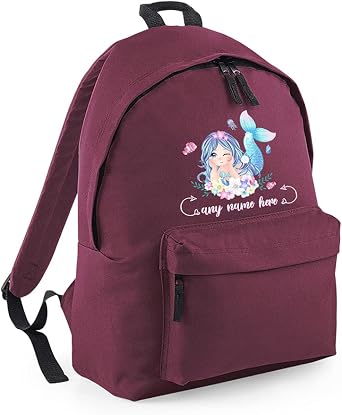 Personalised Cute Beach Mermaid Birthday Party Gift for her, Baby Girl, Daughter, Sister, Niece, Best Friend, Fashion Backpack, Rucksacks Shoulder Bag.