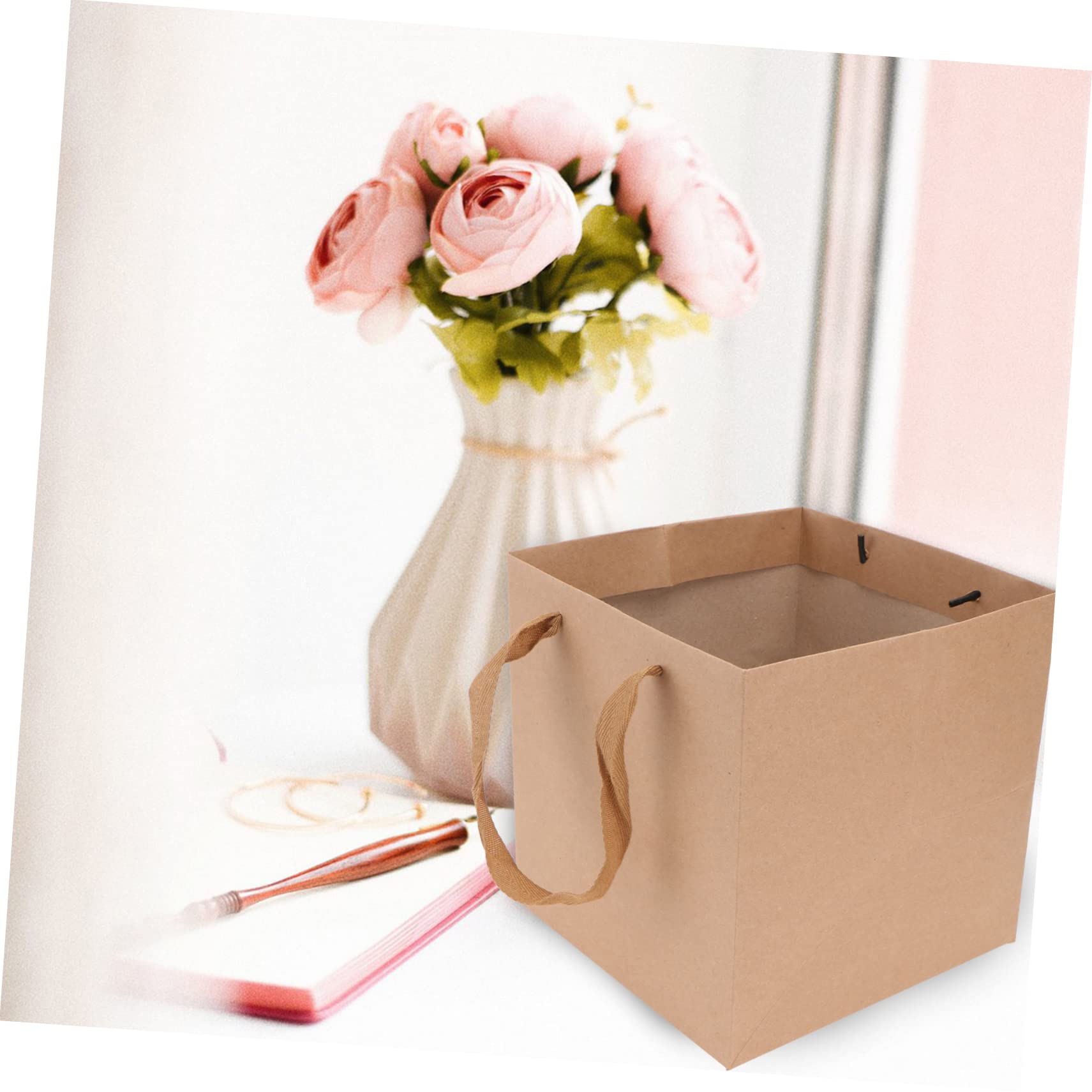PACKOVE 3 Series Bolsa Kraft Para Y Fiestas Pack De Unidades Para Snacks Y Color Marrón Diseño Duradero Con Asa 10 Piezas*3