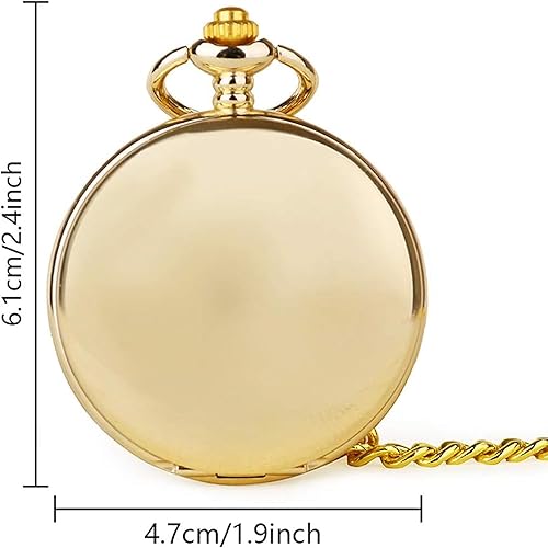 Miniatura 2 de alladaga Juego de 2 relojes de bolsillo clásicos con cadena para hombre y mujer