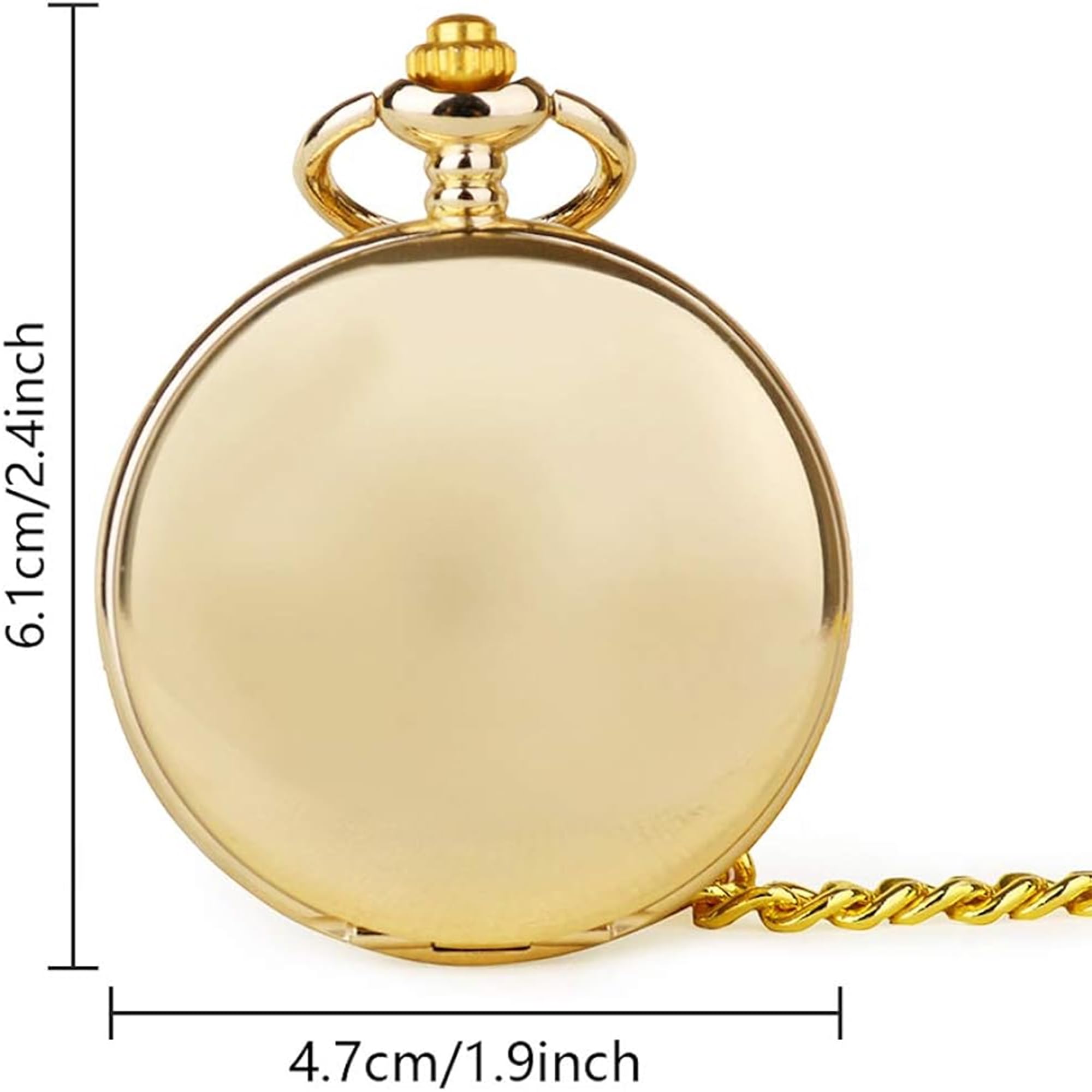 alladaga Set of 2 Classic Pocket Watch with Chain for Men and Women (Gold Gold)