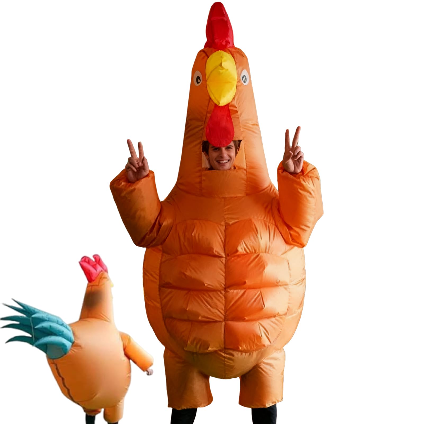 Nadmuchiwany Kostium Kurczaka Zabawne Ubranie Kurczaka | Nadmuchiwany Strój Kurczaka z Wzorem Mięśni Brzucha Na Halloween Karnawał Urodziny Imprezy Festiwal Dla Mężczyzn Kobiet I
