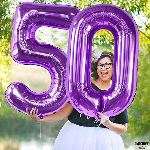 Image of KatchOn Purple 0 Number Balloons 40 Inch