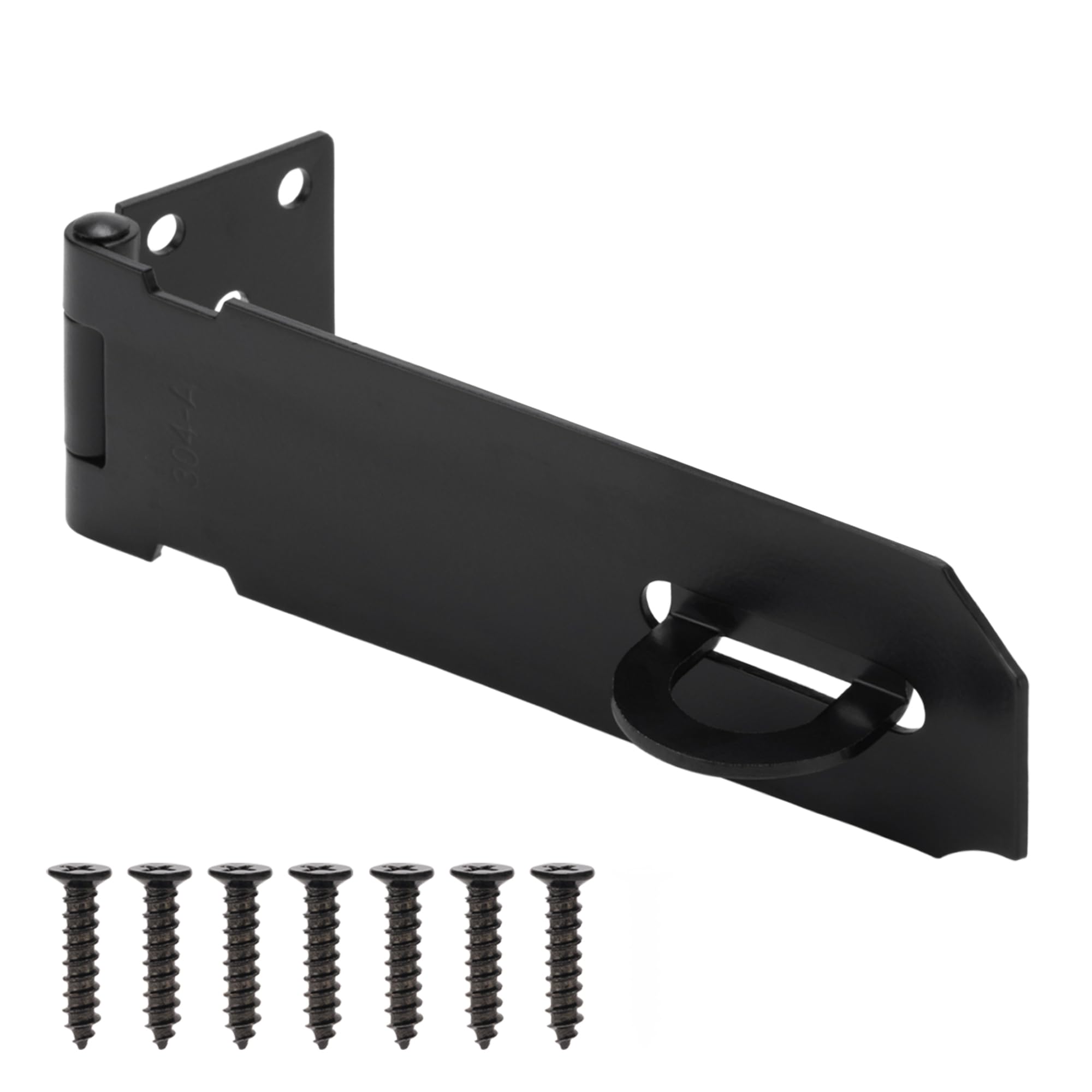 5 Inch Door Lock Hasp Latch, Security Packlock Clasp Hasp Lock Latch, Stainless Steel Gate Lock Hasp for Outdoor Fence Gate,Barn Door, Cabinet, Drawer, Brushed Finish with Screws, 1 Pack