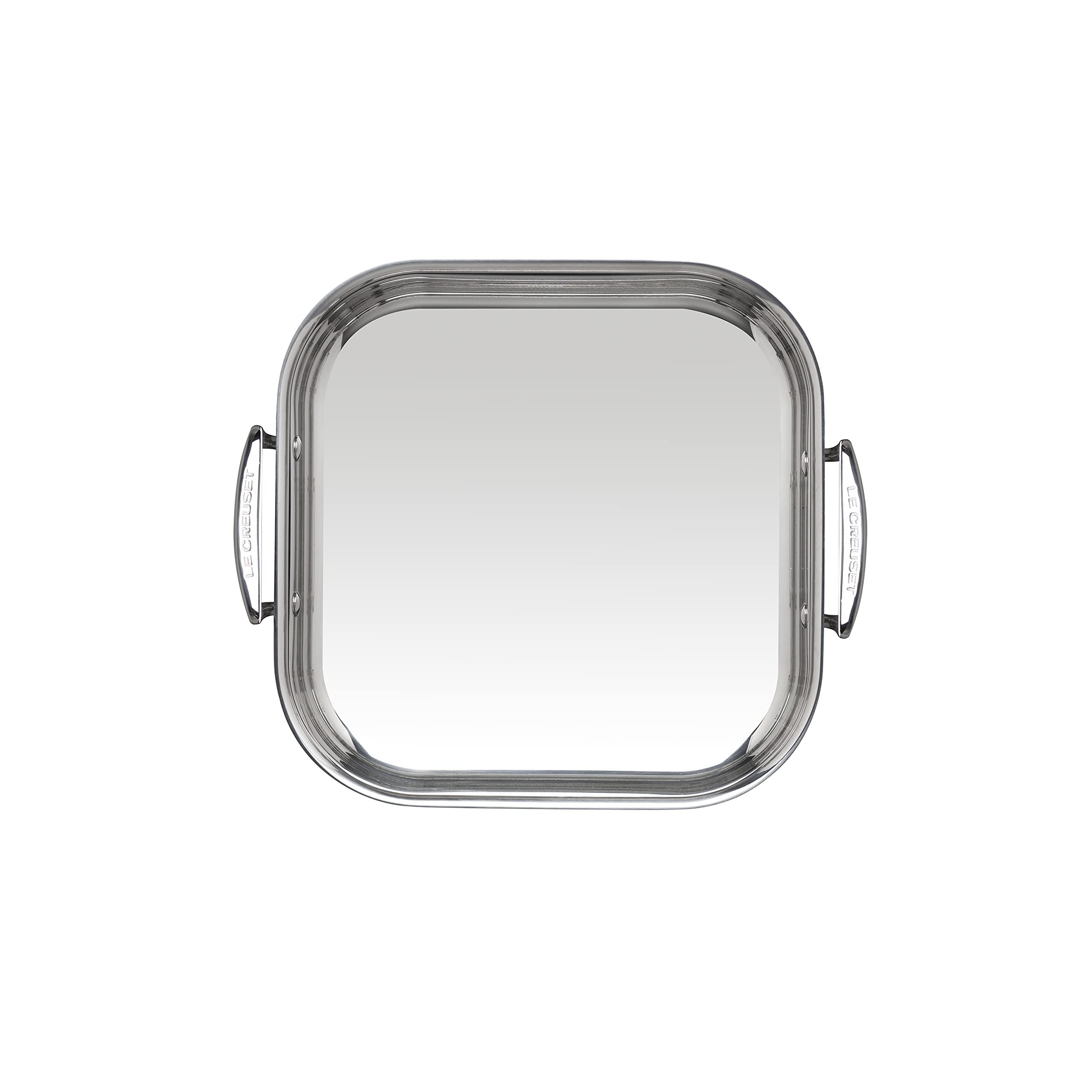 Le Creuset Bandeja asadora cuadrada de acero inoxidable, 3 capas, 26 x 26 cm, 96106026000000