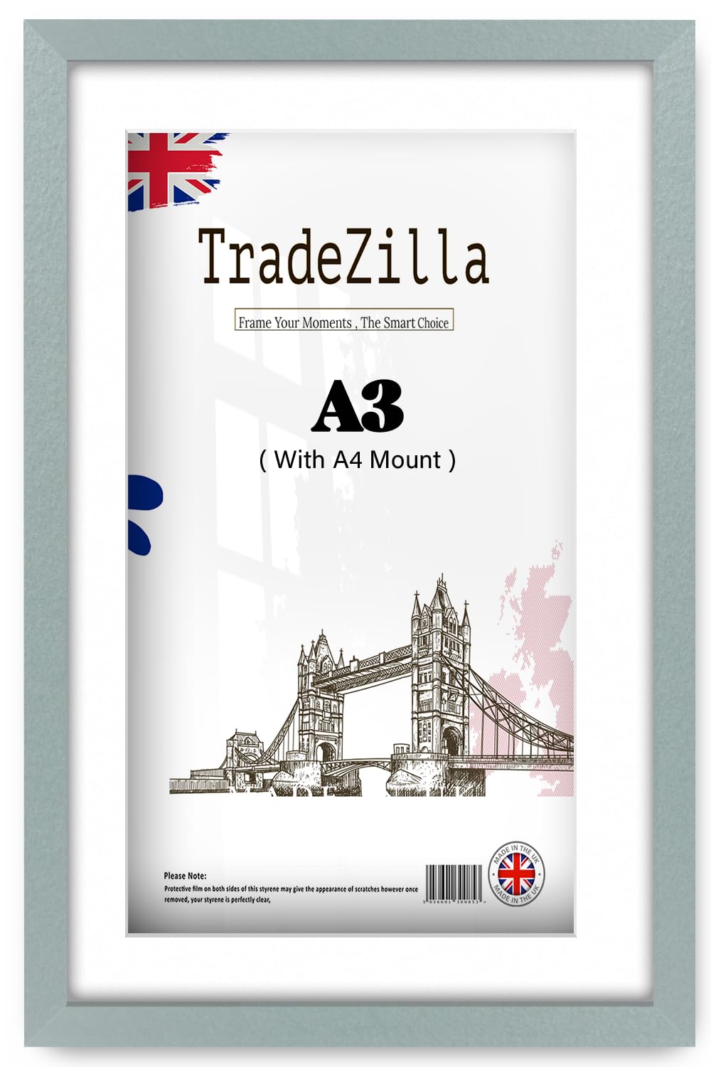 Tradezilla Silver | Mdf Certificate Frame A3 (29.70 X 41.90 Cm) With A4 (297 X 210 Mm) White Mount Wall Hanging | 11 X 16 Inch Award, Diploma, Photo, Painting Display Frame For Interior Spaces [ ]