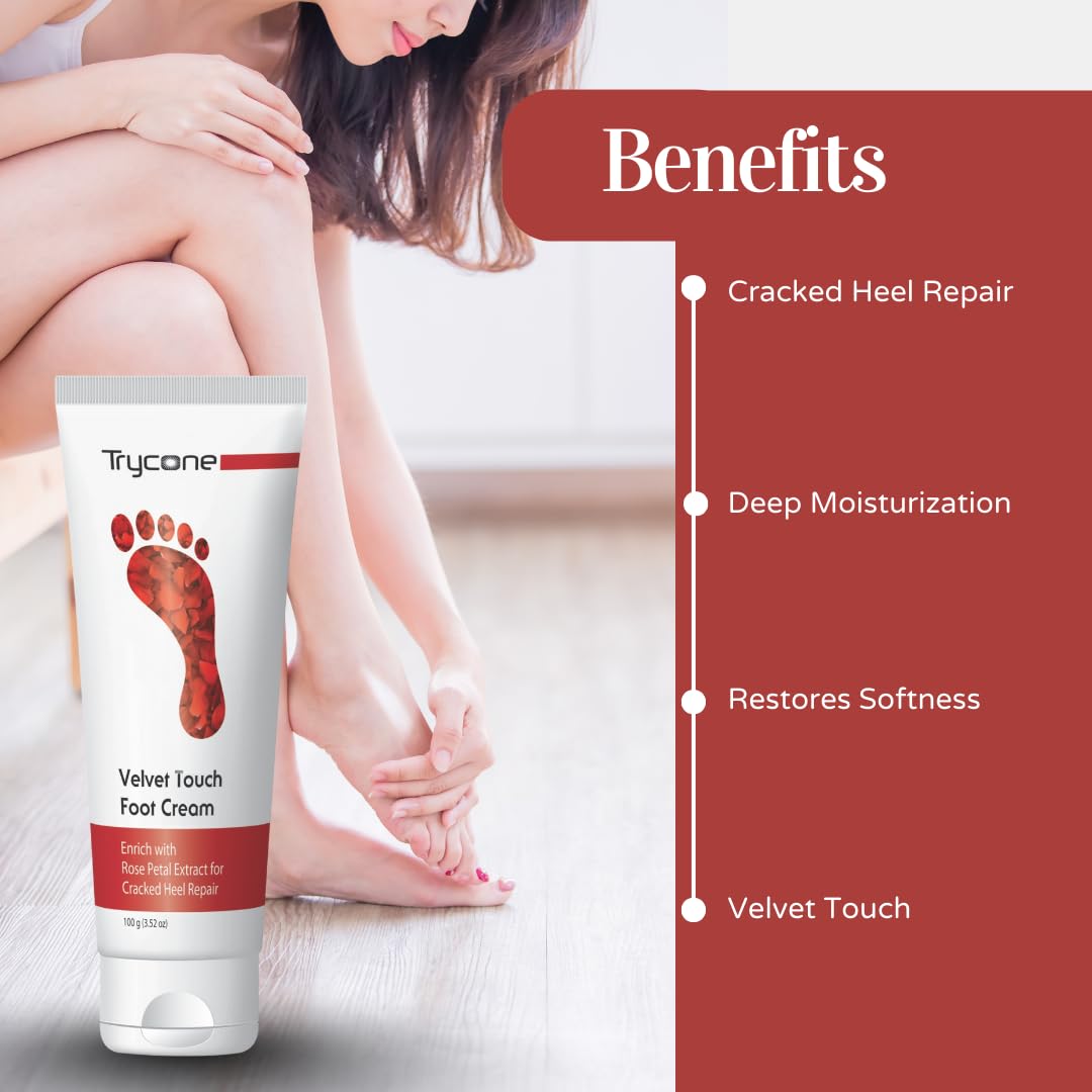 Trycone Foot cream for Cracked Heels with Rose Oil and Kokum Butter- Pack of 2 1
