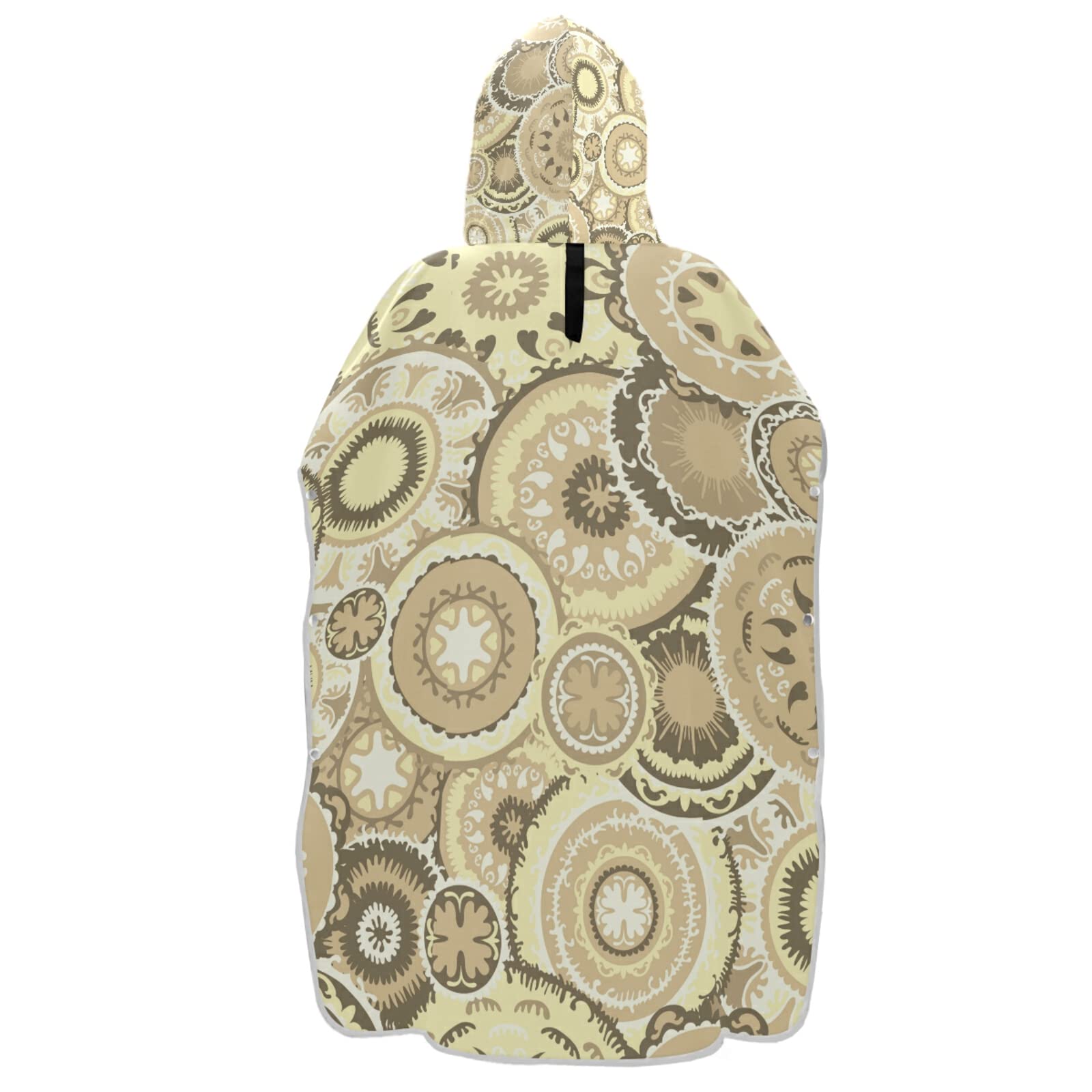 Accappatoio con cappuccio e tasca, ad asciugatura rapida, asciugamano in microfibra per bagno, spiaggia, colore beige e marrone