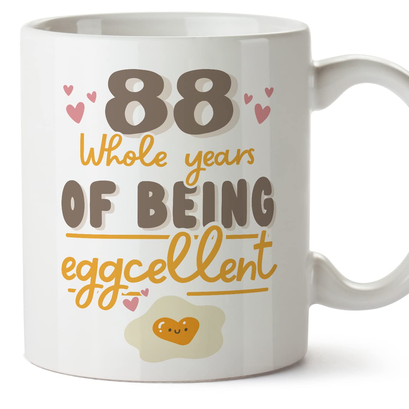 MUGFFINS 88 Birthday Mug - in English - Happy Birthday You are Eggcelent - Funny Anniversary Present - 11 oz
