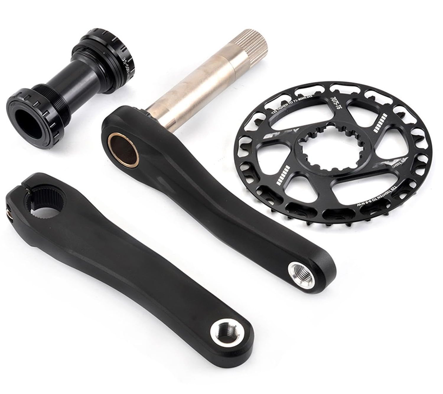 Bielas Bicicleta Juego De Bielas De MTB Plegables para Niños 28/30/32/34/36T con Pernos De Plato Y Soporte Inferior Juego De Bielas De Montaña Integradas Huecas De Aleación De Alum