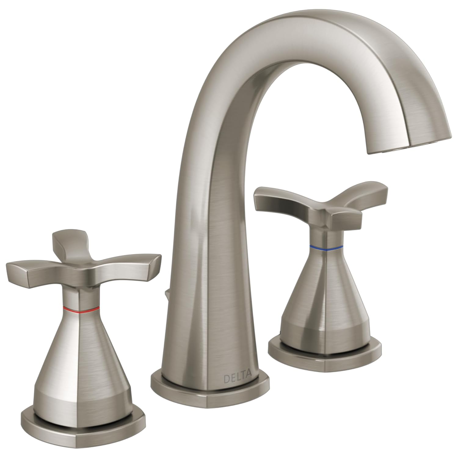 Delta Faucet Stryke Widespread Bathroom Faucet 3 Hole Brushed Nickel Bathroom Sink Faucet 2 Handle Bathroom Faucet Bath