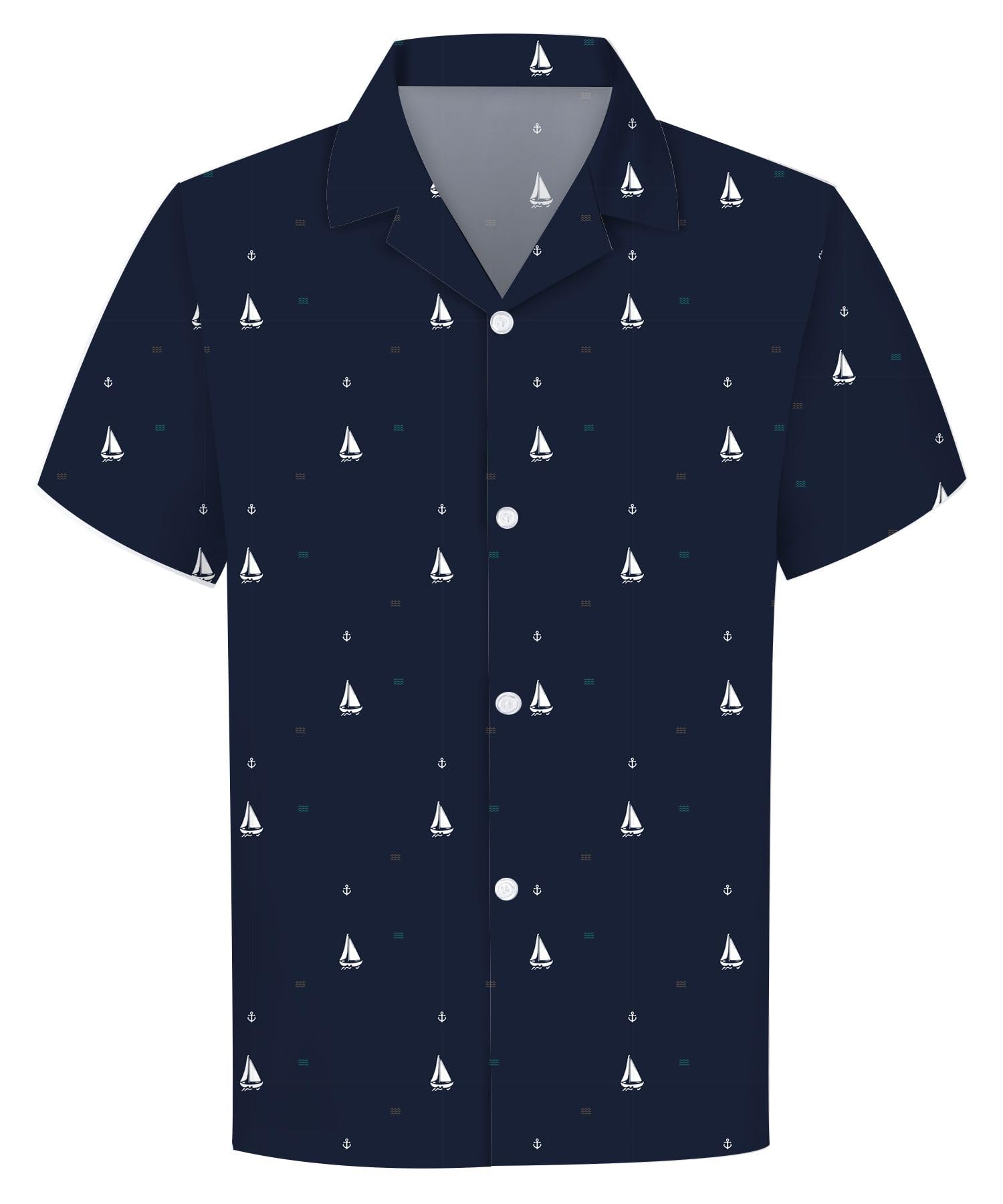 Cromoncent Hawaiian Shirt for Boy&amp;Men Short Sleeve Cuban Collar Tropical Holiday Summer Beach Shirts