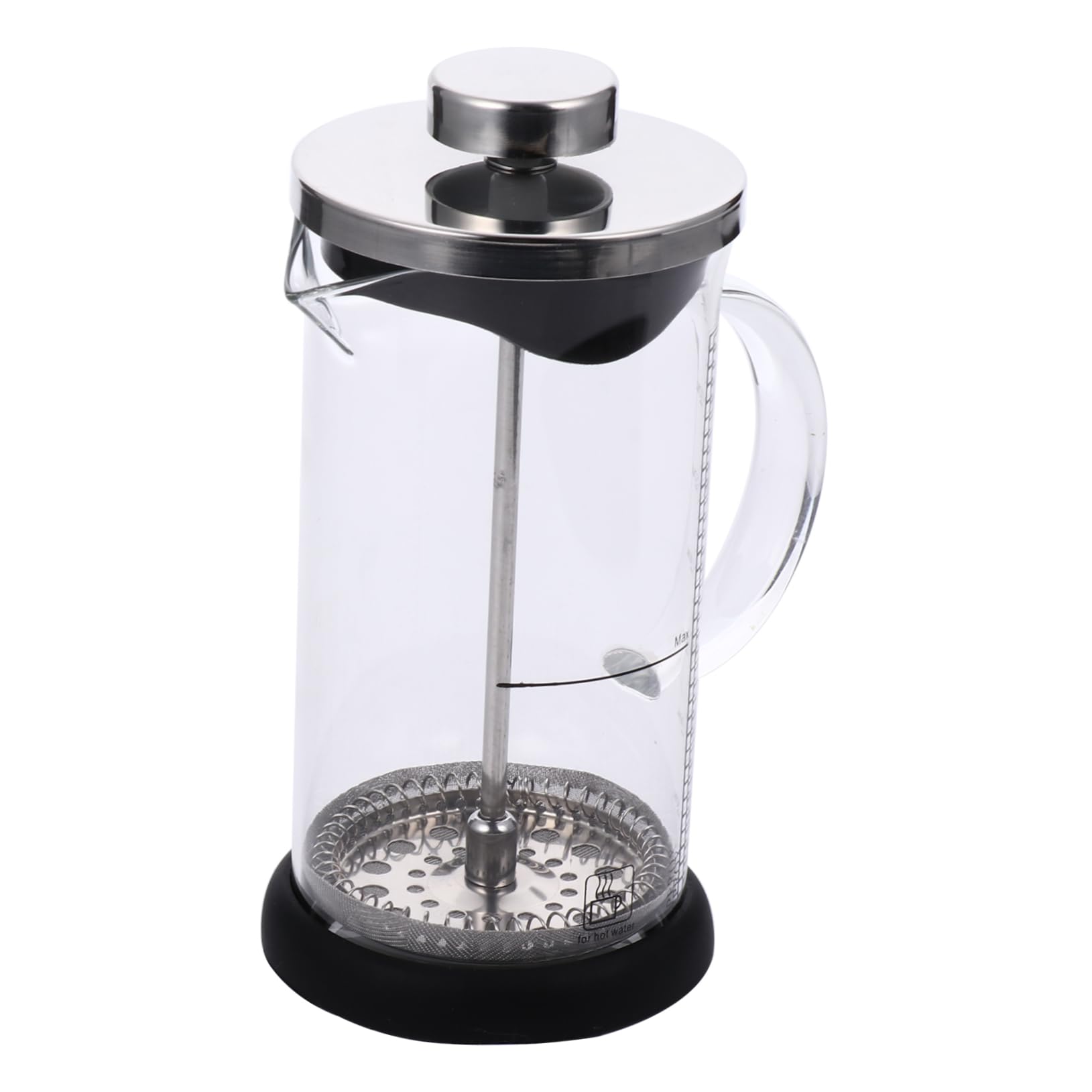 Cabilock 1Pc Stainless Steel Heat Resistant Coffee Press with Measurement Scale Teapot for Coffee and Tea Brewing Easy to Clean and Use for Home and Bar