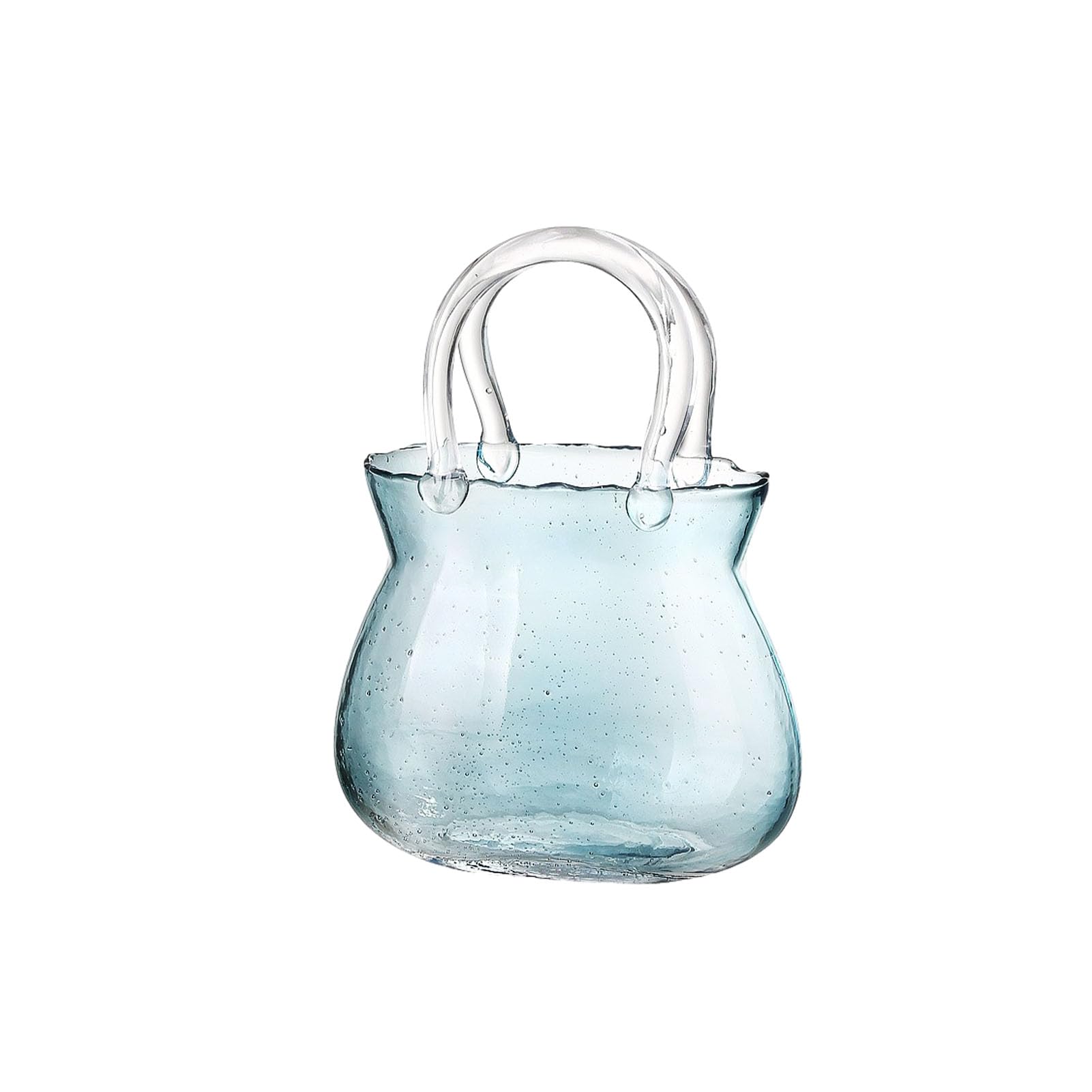 Vase de sac à main en verre avec poignée pour décoration de mariage, décoration d'intérieur, vase pour fleurs, sac à main, vasque, centre de table, arrangement floral (#3)