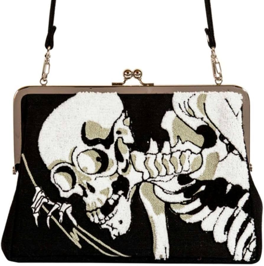 Amazon.co.jp: 相馬の古内裏 がしゃどくろ がま口 クラッチバッグ 刺繍