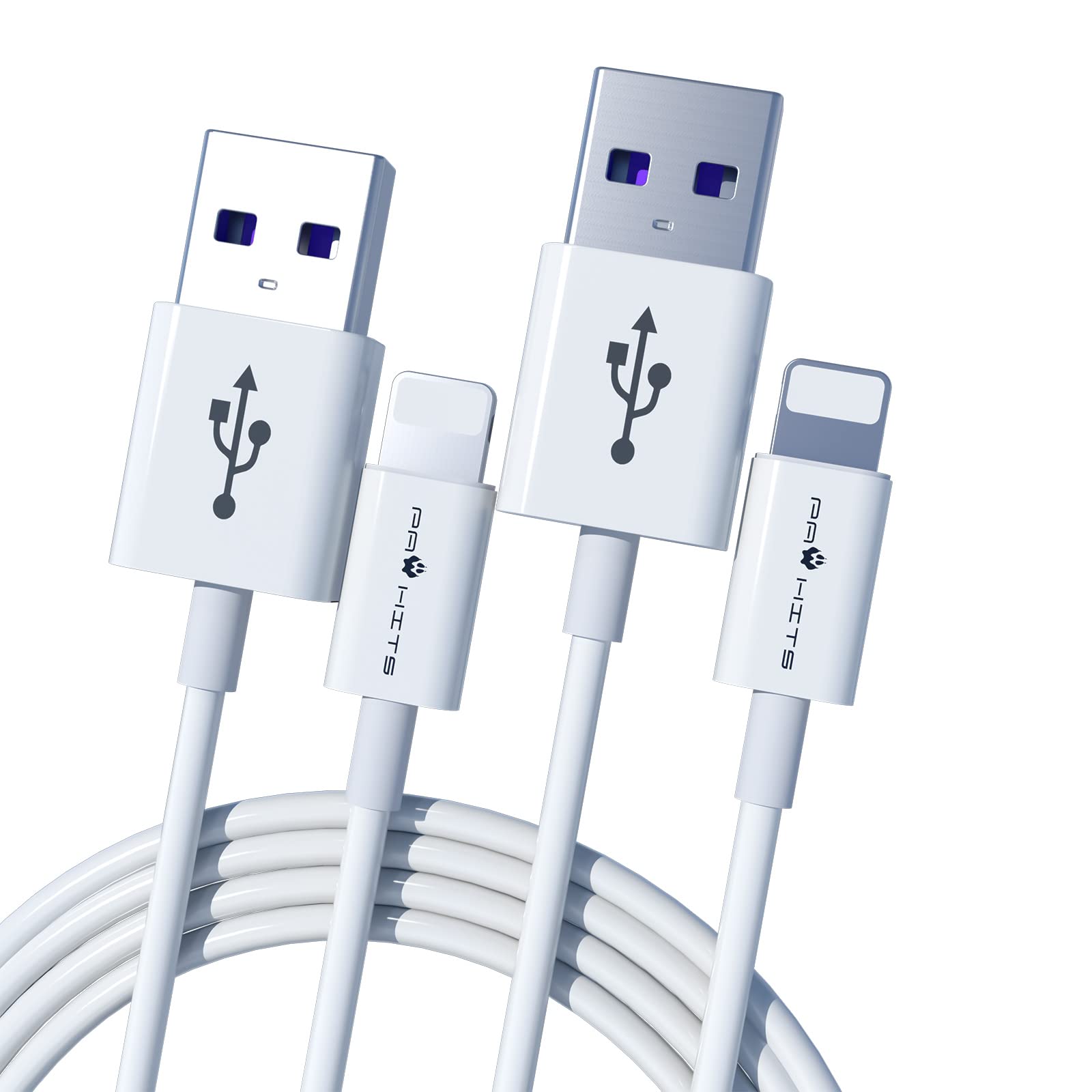 PAWHITS 2 Pack 2M iPhone Charging Cable Lightning Cable Fast Charging For iPhone14/13/12/11/XS/XR/X/8/7/6/5 and more