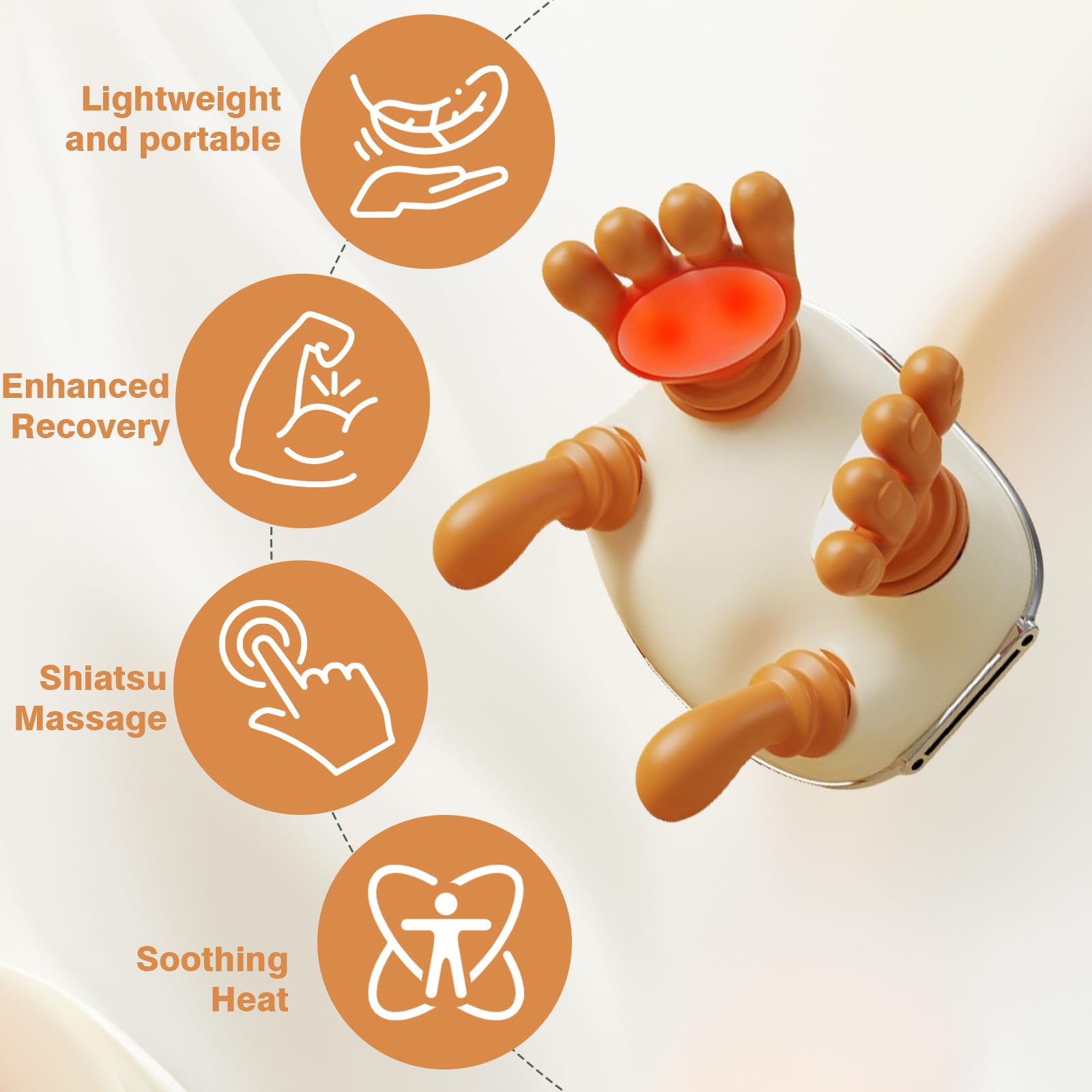 Masajeador Cervical y Espalda 4D a Mano Biónica, Masajeador Cuello Eléctrico, Masajeador de Cuello Inalámbrico 4D con 3 Niveles de Intensidad y 2 Niveles de Calor para Relajar Los Músculos (blanco) — view 6
