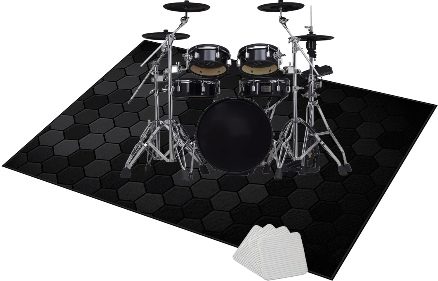 140 x 120 cm Maty na baterie antywibracyjne, mata na baterie elektroniczne, antypoślizgowa mata bębna, dźwiękoszczelna mata do bębna i innych instrumentów muzycznych