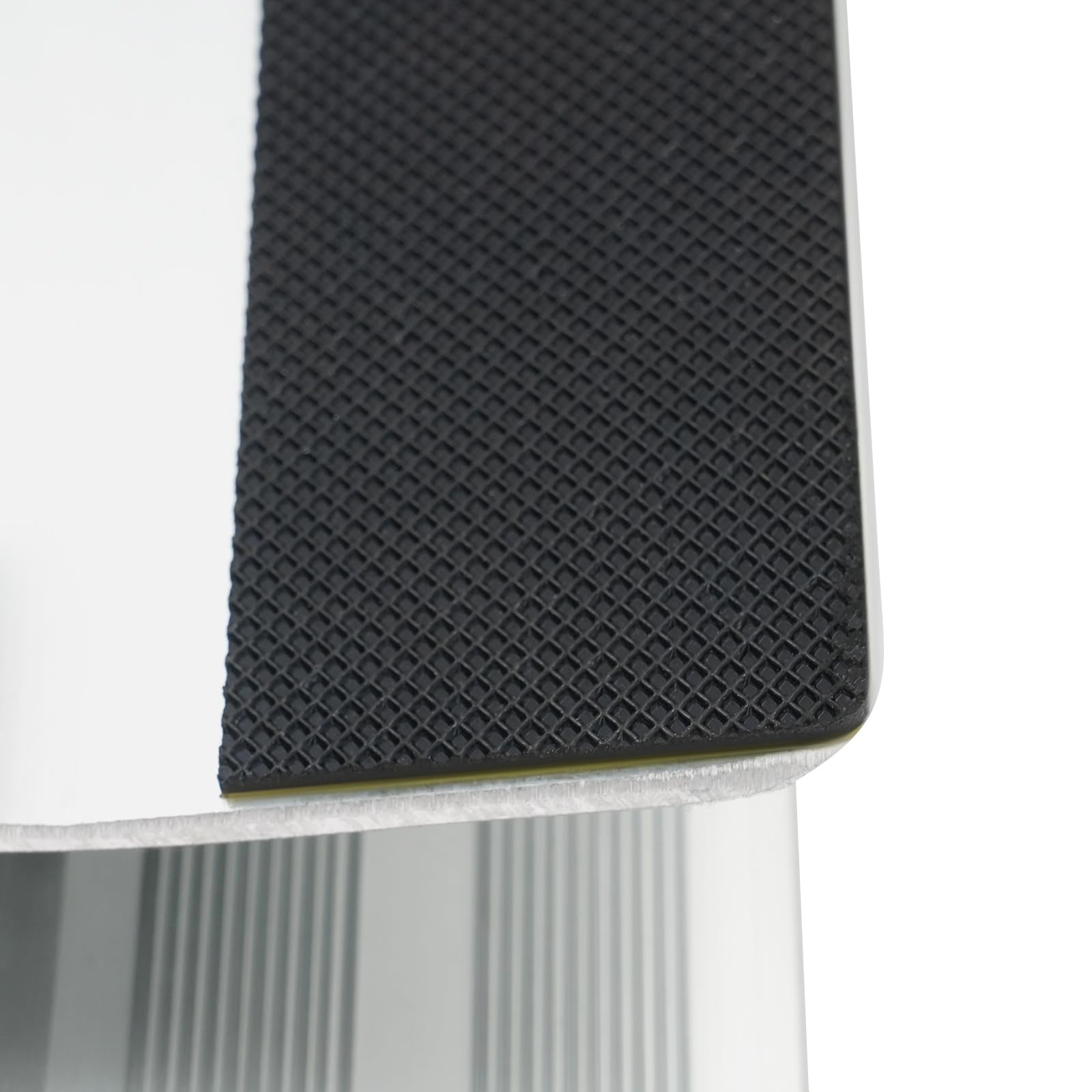 Rampa plegable para silla de ruedas de 72 x 91 cm, de aleación de aluminio, rampa para escalones, portátil de hasta 272 kg, rampa telescópica antideslizante con bandas reflectantes y asa para
