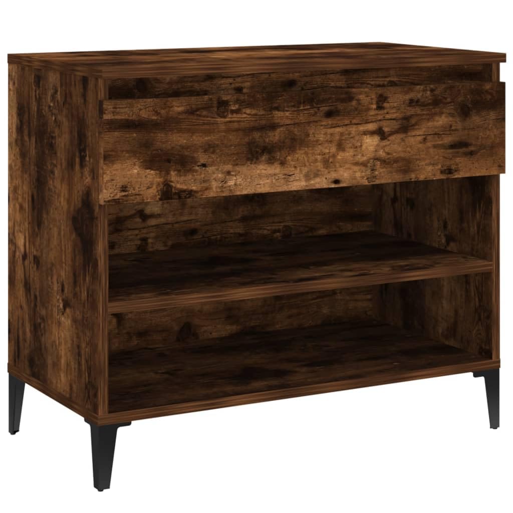 Armoire à chaussures chêne fumé à tiroir pour un couloir ordonné
