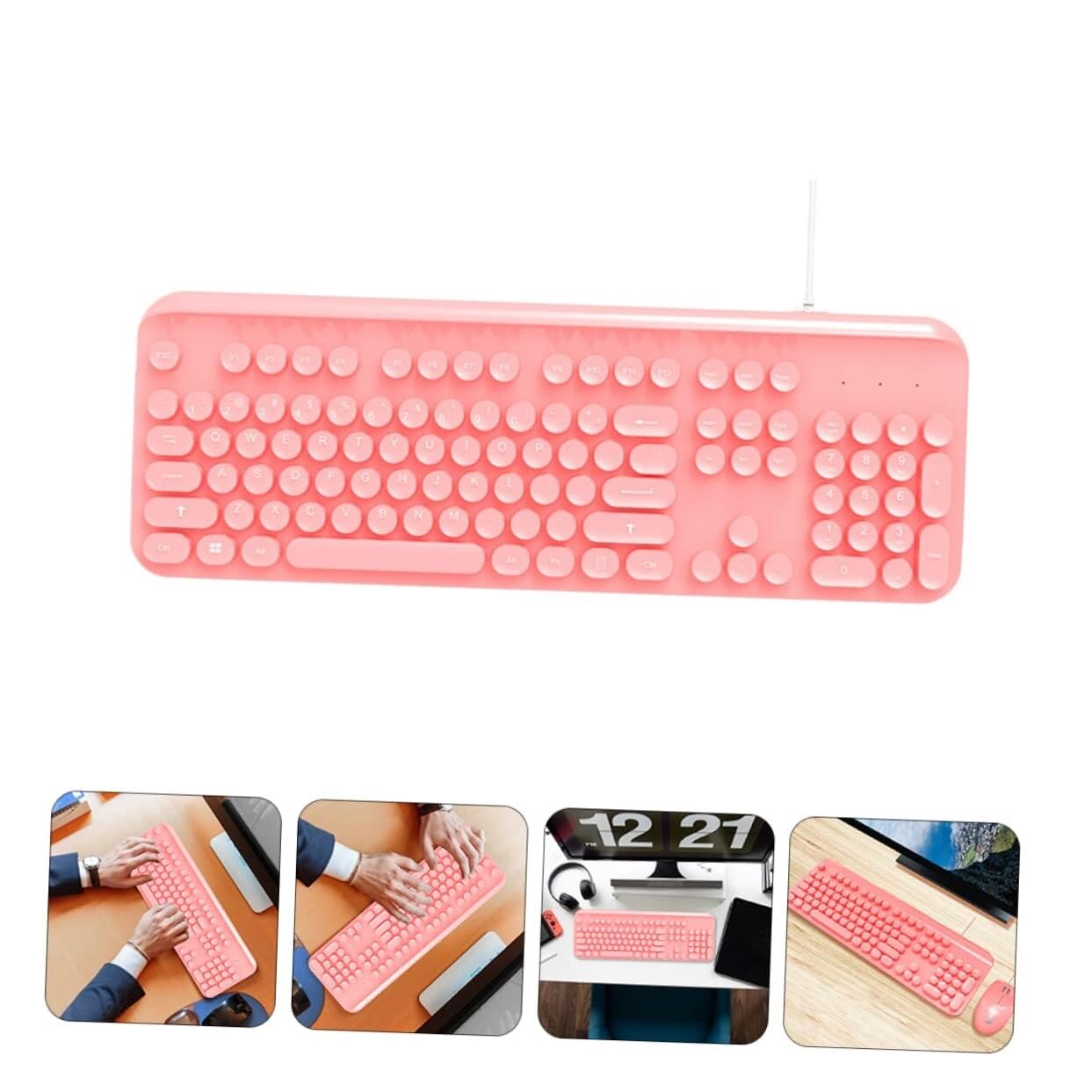 Klawiatura i Mysz do Gier, Zestaw Klawiatury I Myszy Do Gier, Klawiatura, Nowoczesna Mysz, Przenośna Klawiatura Wodoszczelna Klawiatura i Mysz(Pink)