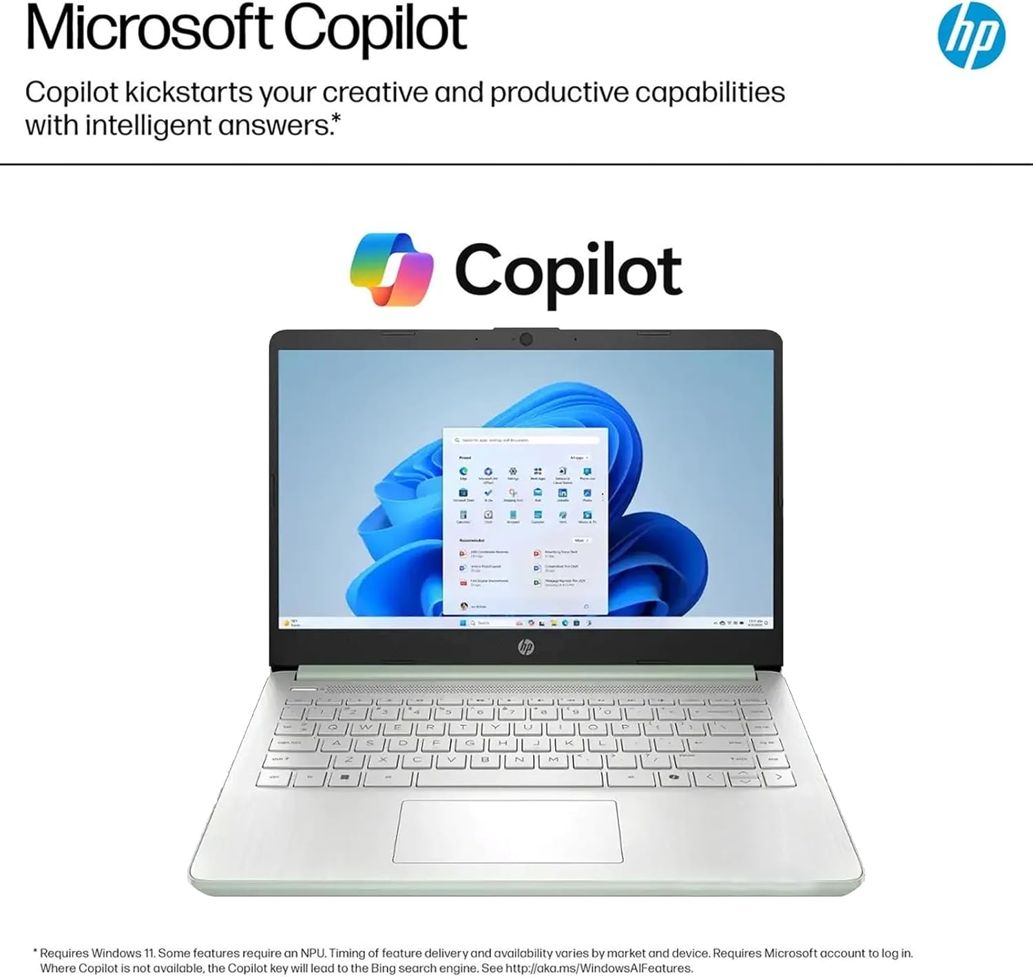 HP 2025 14" Everyday Laptop for Student & Business - 16GB RAM, 128GB UFS & 256GB SD Card • Intel Quad-Core N150 Processor • Ai Copilot • Win11 Pro • 1 Year Office 365 • w/Accessories (Green)
