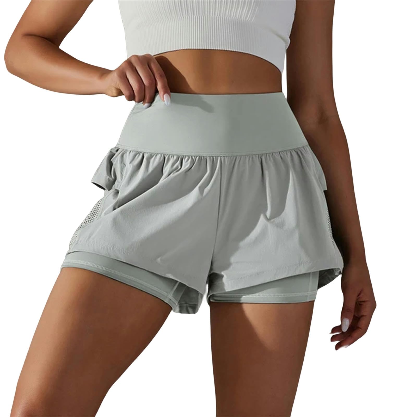 Jupe de Tennis Femmes Fitness Sport Running Shorts Stretch Shorts avec Poches Femmes Tennis Jupe Courte