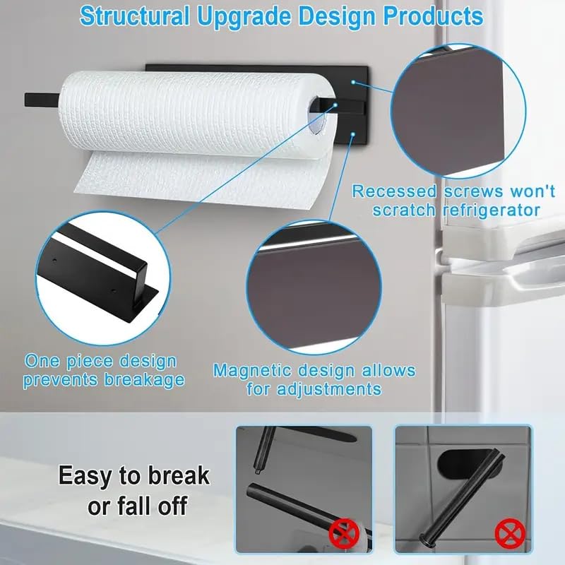 Dayish Magnetic GI Steel Toilet Paper Stand | Tissue Roll Hanger for Bathroom | Nepkin Holder | Towel Holder (White, Magnetic) 2