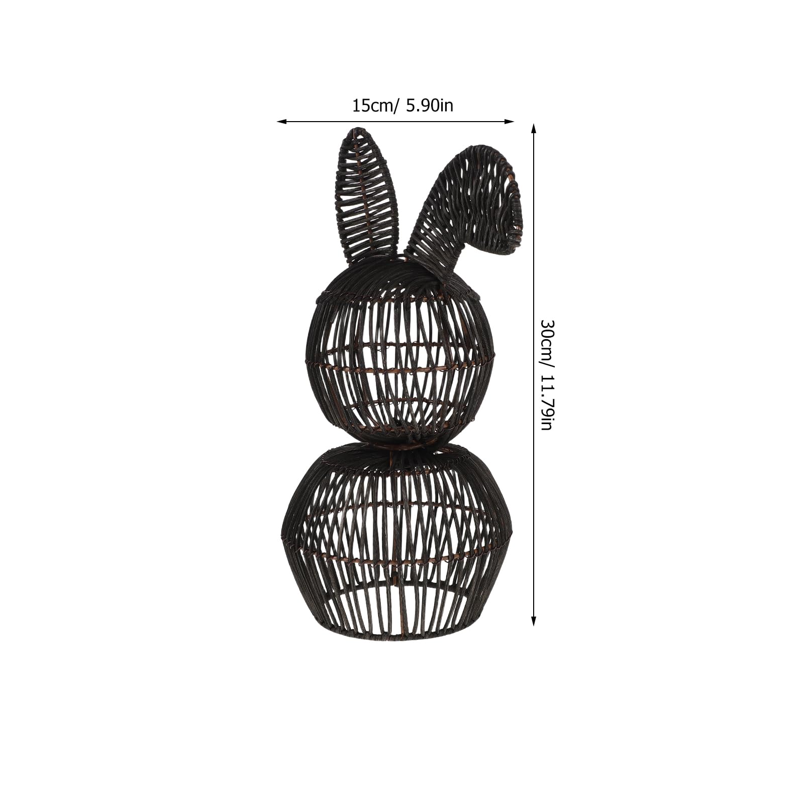 Healeved Piccolo Coniglietto Intrecciato in Rattan 15x30 Cm – Decorazione Pasquale Primaverile Artigianale per Casa e Tavolo, Coniglio Decorativo Rustico per Soggiorno e Ambienti Interni