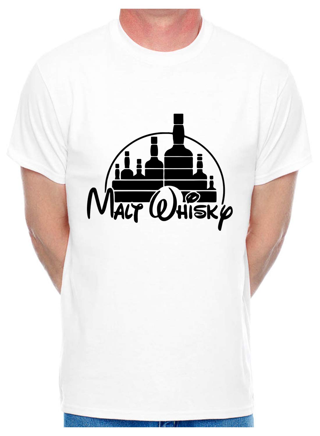 Print4U Malt Whisky Mens T-Shirt X-Large White