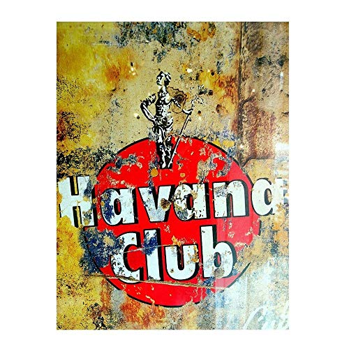TammieLove Havana Club - Letrero de metal retro vintage para decoración de metal, pintura de metal, calcomanía de pared, letrero de lata vintage de 7.8 x 11.8 pulgadas (largo x ancho)