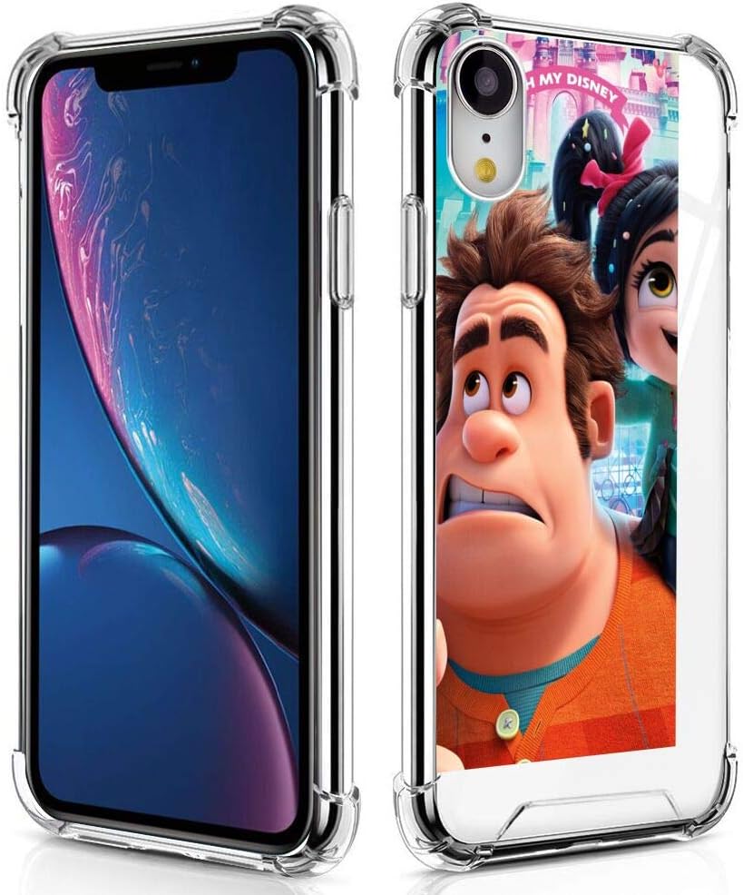 DISNEY COLLECTION Clear Phone Case for iPhone Xr Ralph Wreck-It Ralph Vanellope von Schweetz Crystal Shock Light Slim Absorption Skid Proof Protective Cover