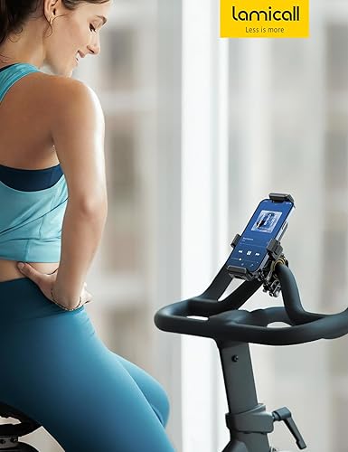 Miniatura 7 de Lamicall Soporte de teléfono para motocicleta - Clip de protección completo Soporte de teléfono para manillar de bicicleta, clip de teléfono de