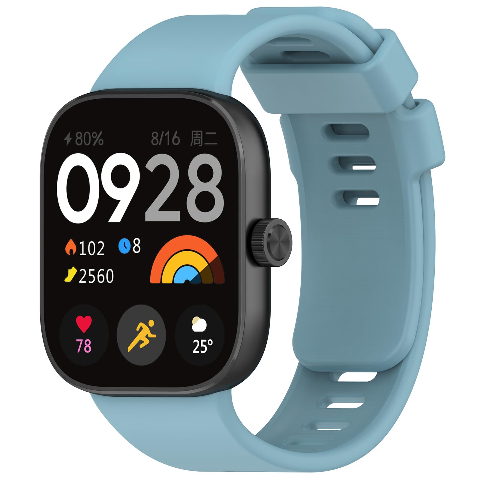 Wownadu Straps Compatible for Xiaomi Redmi Watch 6/5 / 4, Compatible for Xiaomi Smart Band 8 Pro / 9 Pro / 10 Pro Strap Light Blue for Women Men, Silicone Sport Strap Replacement Wristbands