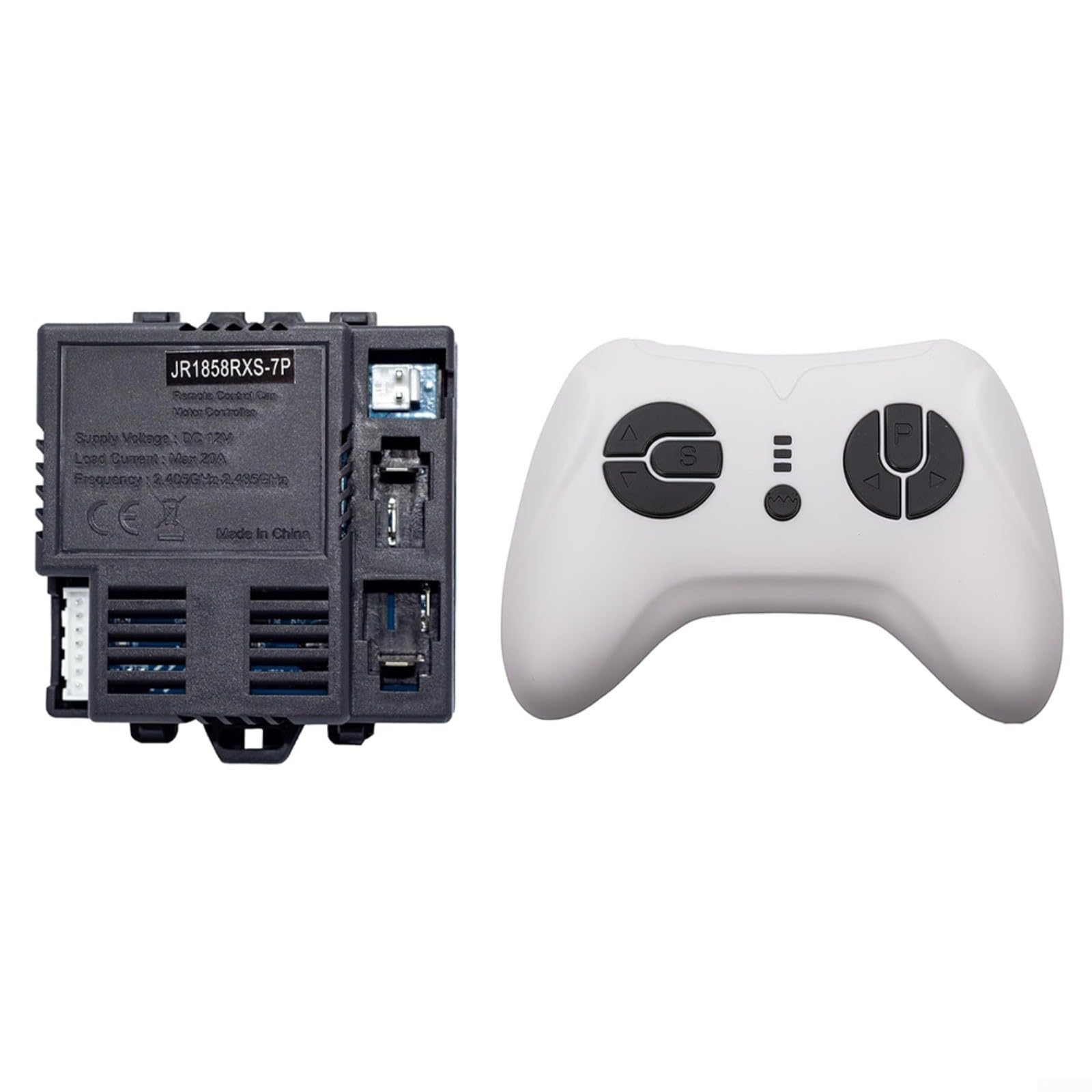 Glomc Jr1858Rxs-7P 2.4G Receiver And Remote For Electric Car, Soft Control Box Replacement For 12V Battery Powered Ride On Vehicles(JR1858RXS-7P)