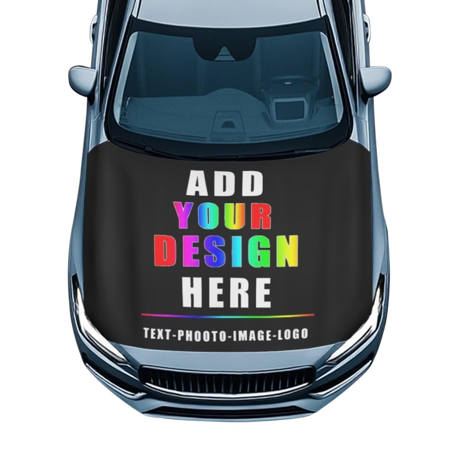 Pirexcny Custom Design Hood Protector Cover Fashion Hood Cover for Women Easy to Install Hood Covers for Washable Snow Cover Novelty Car Hood Banner