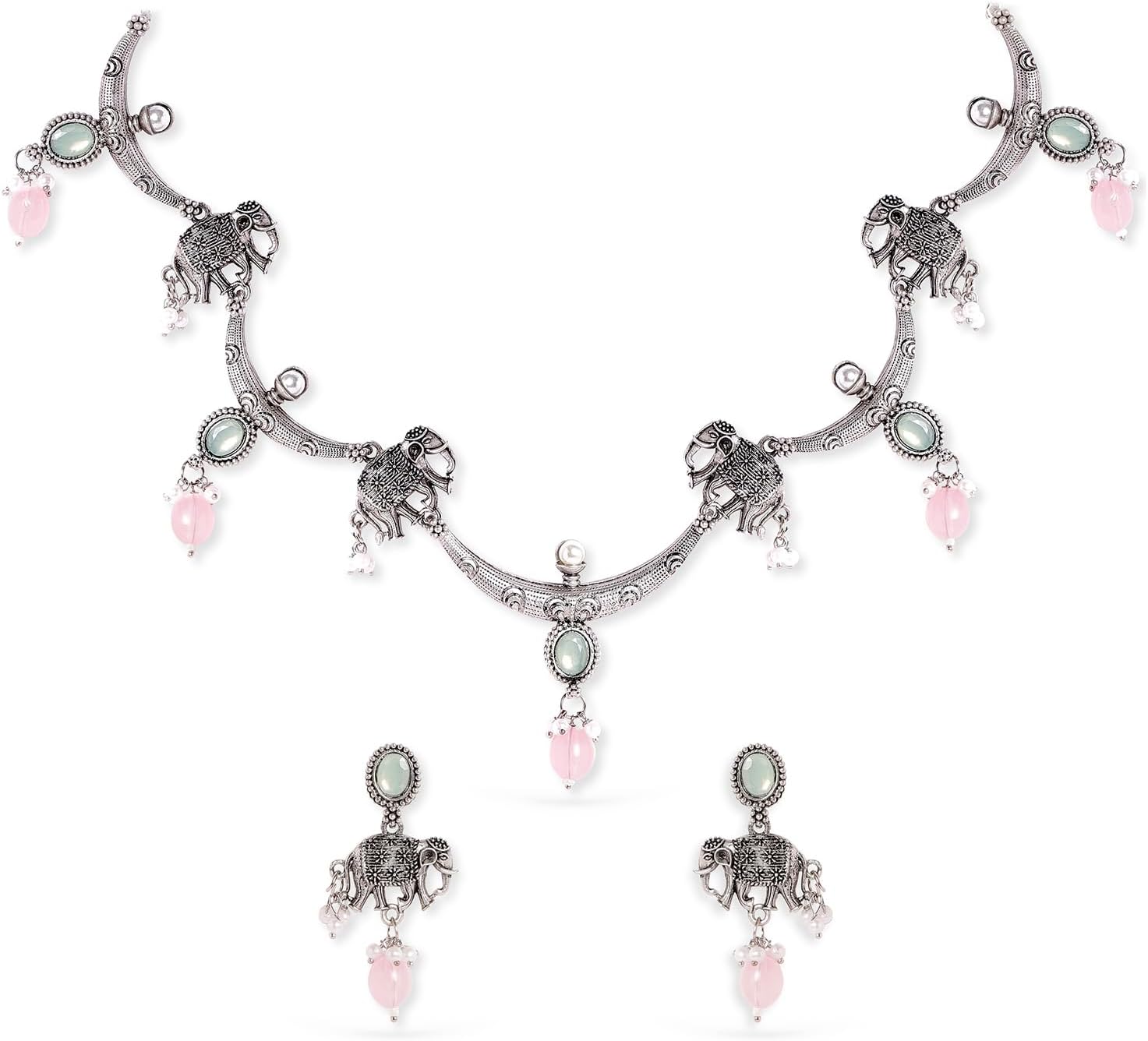 Rubans Necklace Set Oxidised Stylish Trendy Jewelley Gift for Women and Girls