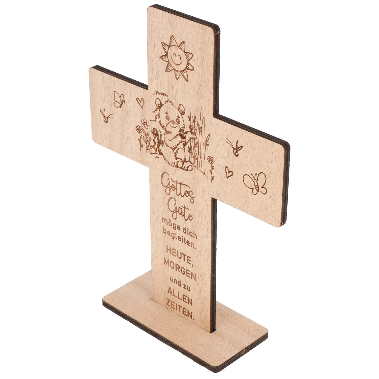 Holzkreuz Mit Gravur - Geschenk Für Taufe & Konfirmation