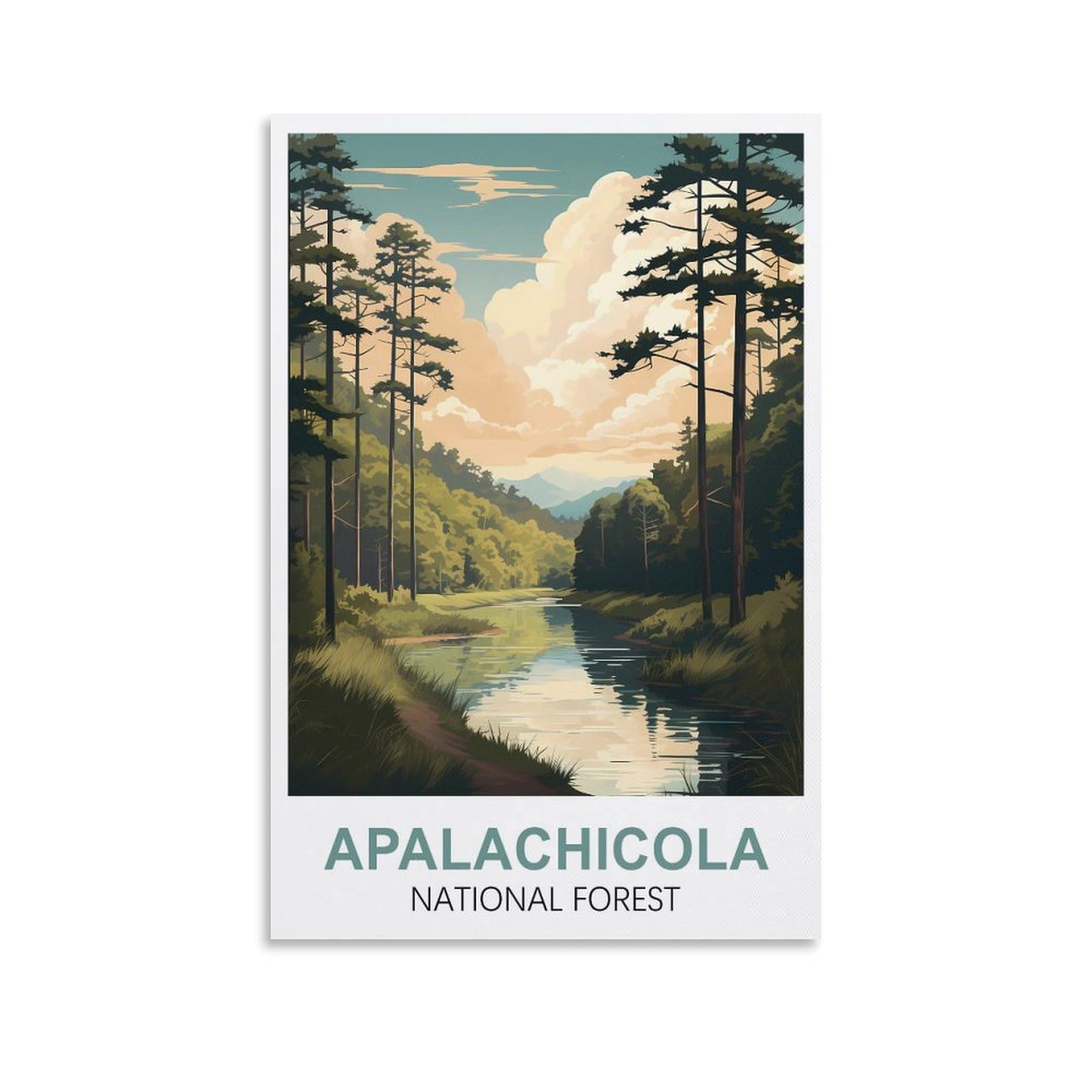 EZMLFA 5D Diamond Art Kits for Beginner,Apalachicola National Forests,Diamond Art House DIY Diamond Art Kits for Home Wall Decor 30x40cm