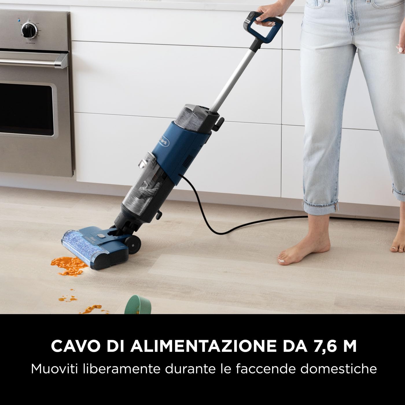 Shark WD100EU HydroVac Aspirapolvere Lavapavimenti Wet & Dry Autopulente Blu Navy