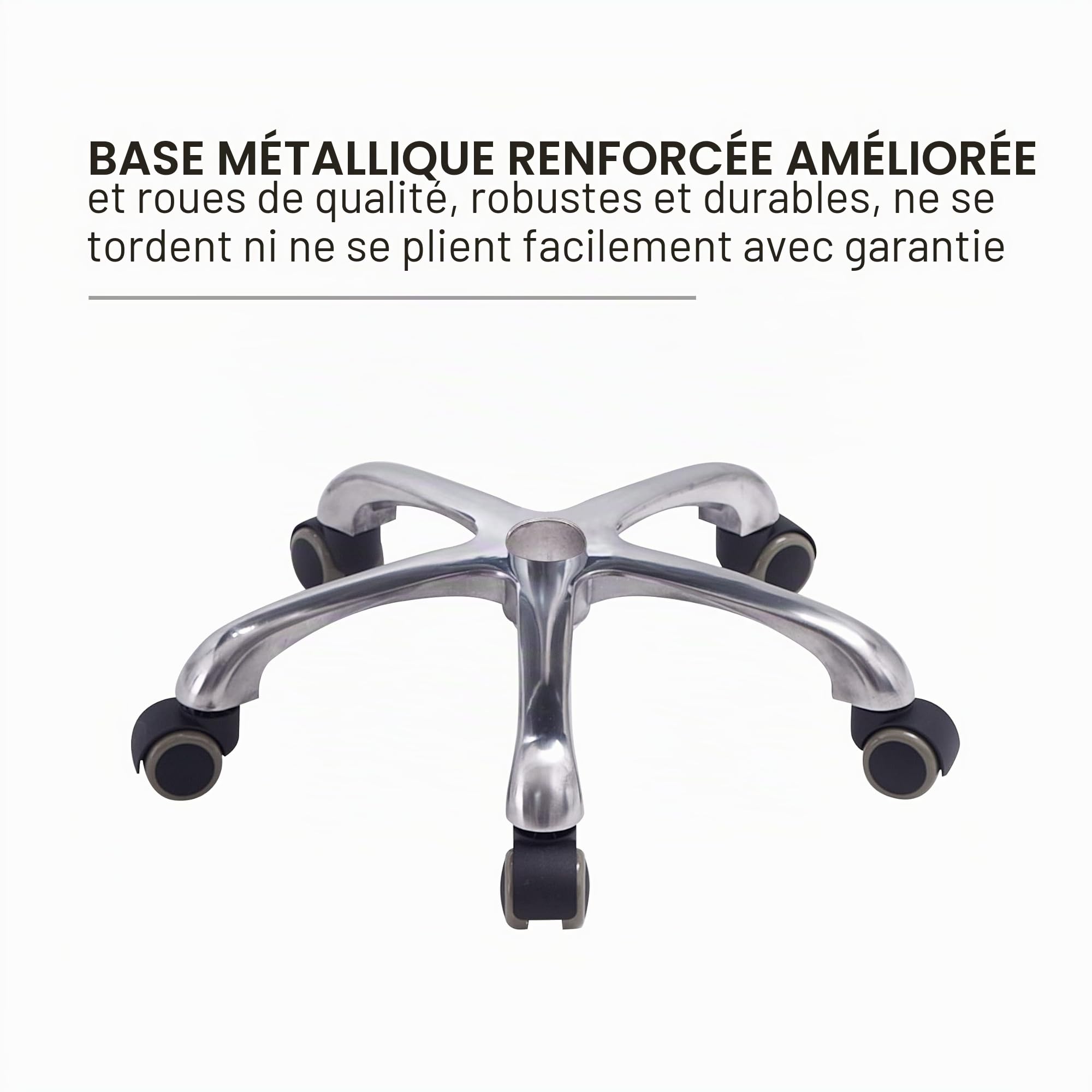 Ergonomique Tabouret de Chaise de Selle avec Support arrière, Tabouret pivotant à Hauteur réglable avec Roues