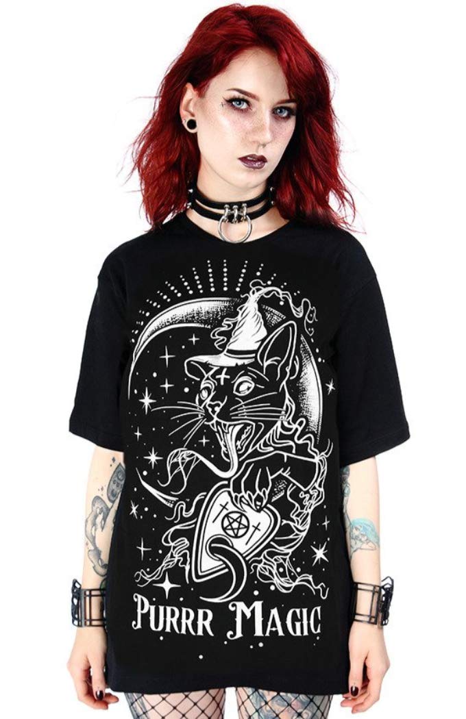 RestylePurrr Magic Wicca Witchcraft Oversized T-Shirt - Black (S)