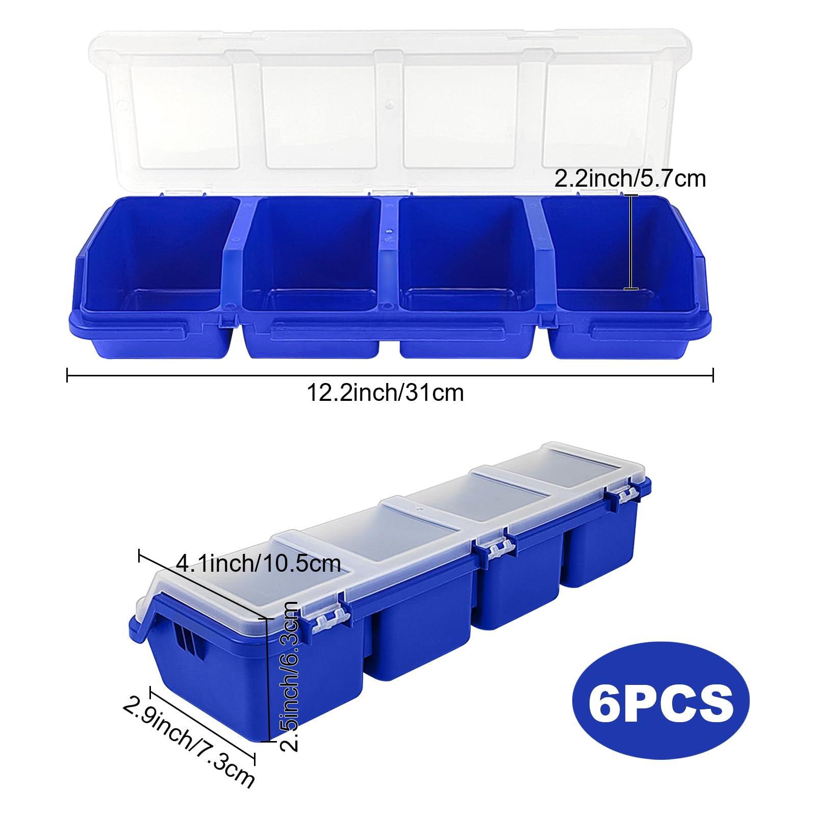6 organizadores de tornillos con tapas, caja organizadora de herramientas apilables de plástico para clavos de garaje, organización de herramientas de manualidades, carrito de herramientas, cajones de