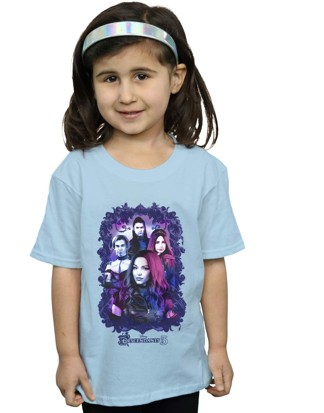 Absolute Cult Girls Baby Blue Disney The Descendants Group Attitude T-Shirt 9-11 Years