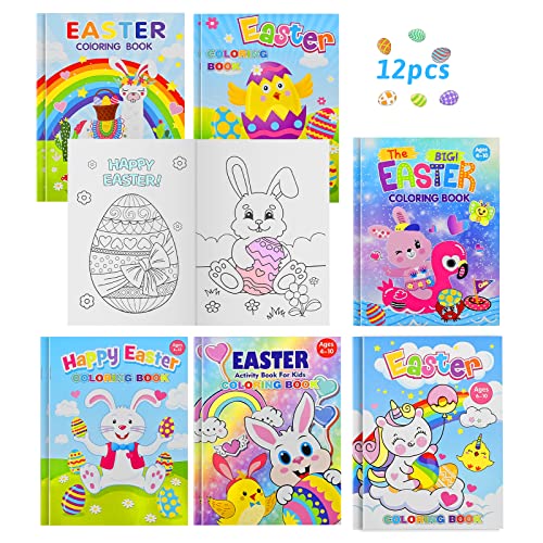 12 Pack Easter Coloring Books for Kids-Easter Day Activity Books for Boys and Girls Ages 2-12, Easters Basket Stuffer Gifts Party Favor Books for Home, School Class Coloring Activity and Decorations